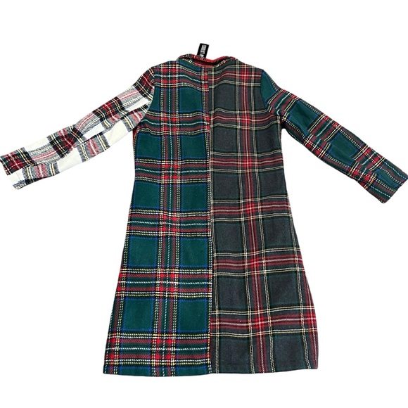 NWT DOLLS KILL SIZE MEDIUM PLAID LONG TASTE OF FURY PLAID COAT**89 ON DOLLS KILL - Picture 3 of 9